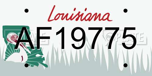 AF19775 Louisiana License Plate