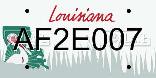 AF2E007 Louisiana License Plate