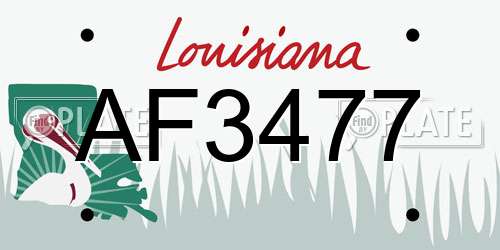 AF3477 Louisiana License Plate
