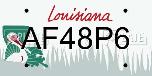 AF48P6 Louisiana License Plate