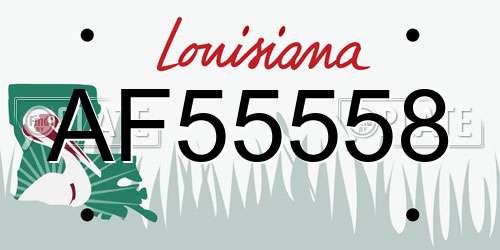 AF55558 Louisiana License Plate