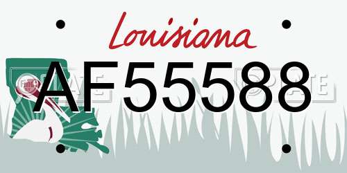 AF55588 Louisiana License Plate