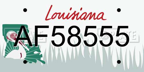 AF58555 Louisiana License Plate