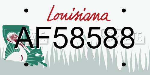 AF58588 Louisiana License Plate