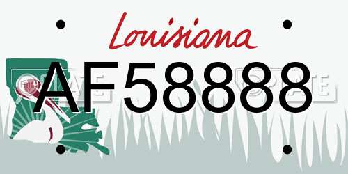 AF58888 Louisiana License Plate