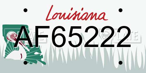 AF65222 Louisiana License Plate