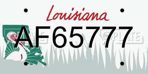 AF65777 Louisiana License Plate