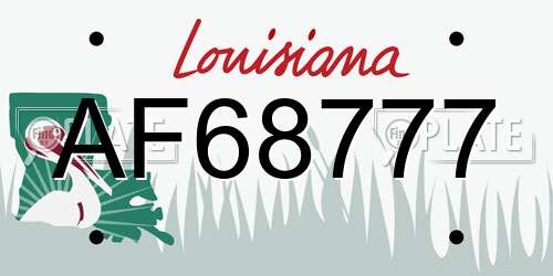 AF68777 Louisiana License Plate