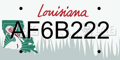 AF6B222 Louisiana License Plate
