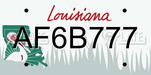 AF6B777 Louisiana License Plate