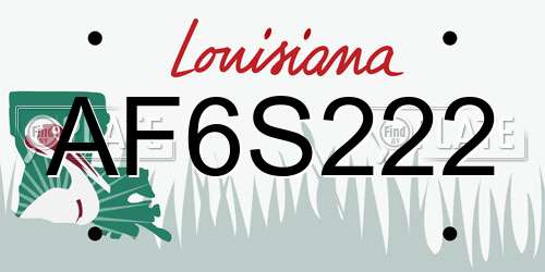 AF6S222 Louisiana License Plate