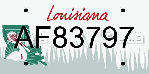 AF83797 Louisiana License Plate