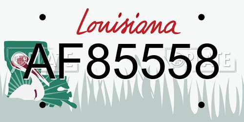 AF85558 Louisiana License Plate