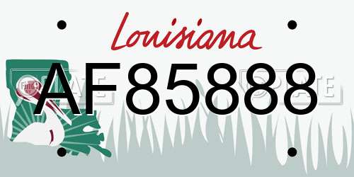 AF85888 Louisiana License Plate