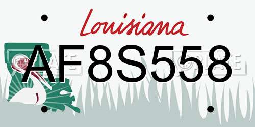 AF8S558 Louisiana License Plate