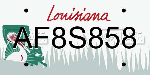 AF8S858 Louisiana License Plate