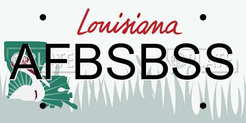 AFBSBSS Louisiana License Plate