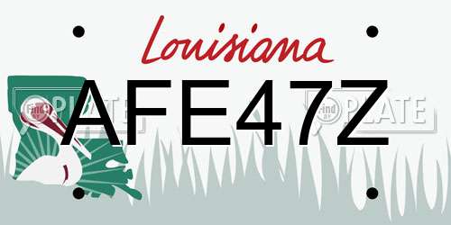 AFE47Z Louisiana License Plate