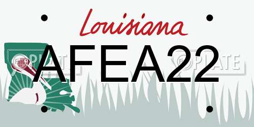 AFEA22 Louisiana License Plate