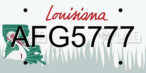 AFG5777 Louisiana License Plate