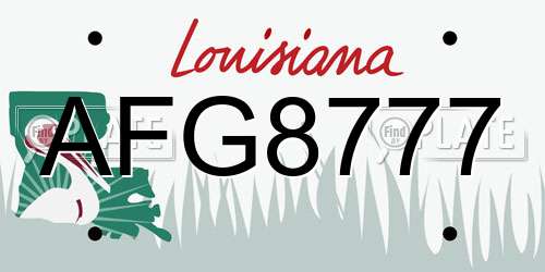 AFG8777 Louisiana License Plate