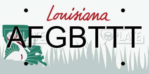 AFGBTTT Louisiana License Plate