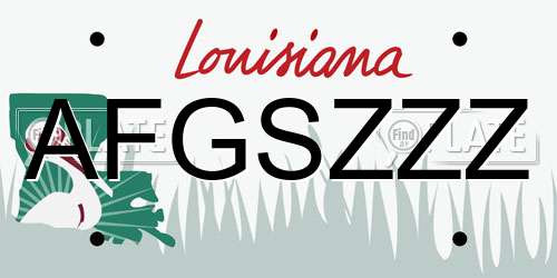AFGSZZZ Louisiana License Plate
