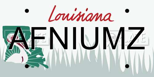 AFNIUMZ Louisiana License Plate