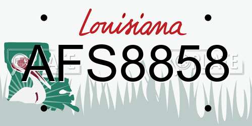 AFS8858 Louisiana License Plate