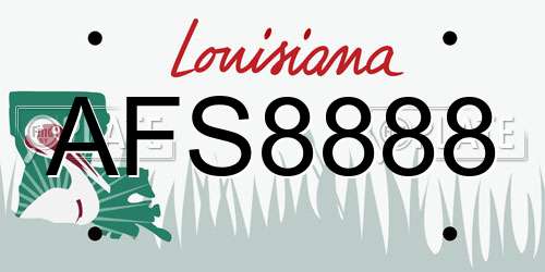 AFS8888 Louisiana License Plate