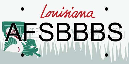 AFSBBBS Louisiana License Plate