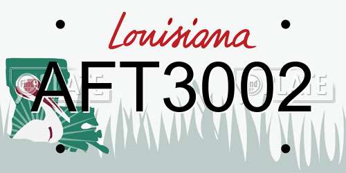 AFT3002 Louisiana License Plate