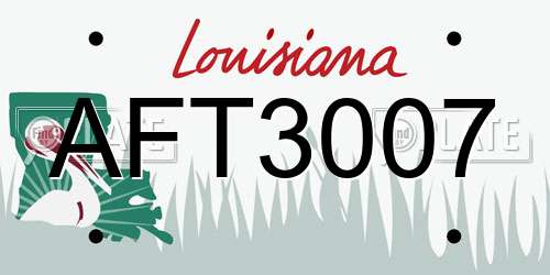AFT3007 Louisiana License Plate