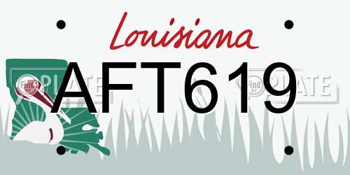AFT619 Louisiana License Plate