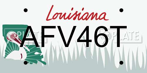 AFV46T Louisiana License Plate