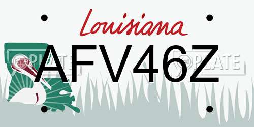 AFV46Z Louisiana License Plate