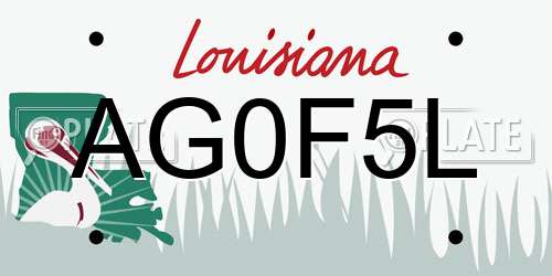 AG0F5L Louisiana License Plate
