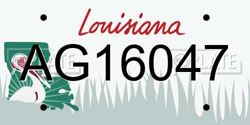 AG16047 Louisiana License Plate