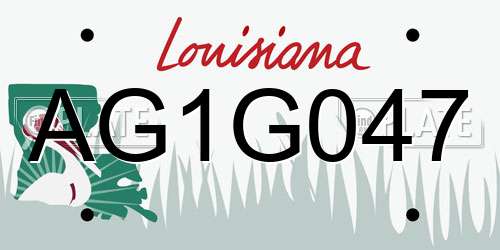 AG1G047 Louisiana License Plate
