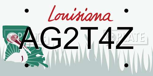 AG2T4Z Louisiana License Plate