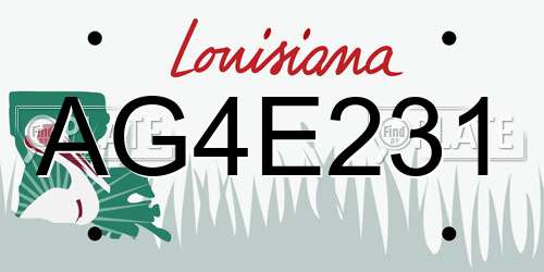 AG4E231 Louisiana License Plate