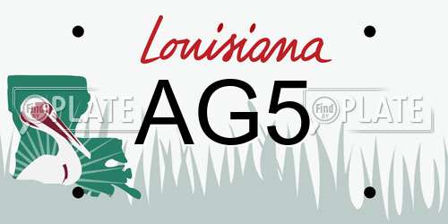 AG5 Louisiana License Plate