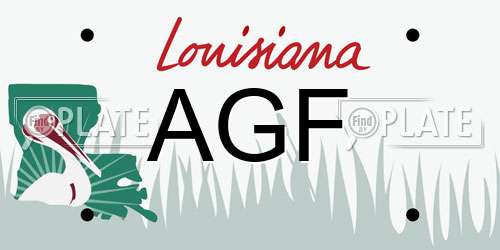 AGF Louisiana License Plate