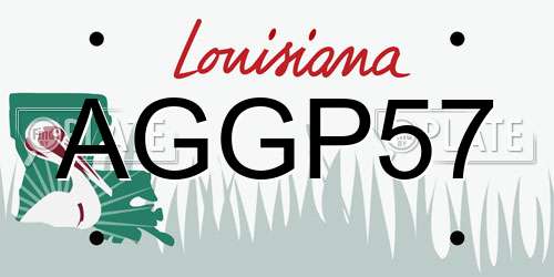 AGGP57 Louisiana License Plate