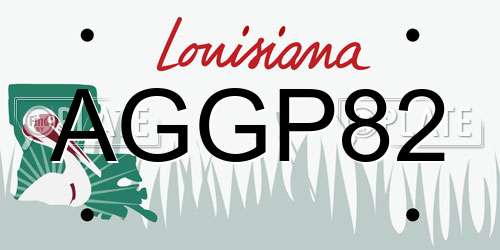 AGGP82 Louisiana License Plate