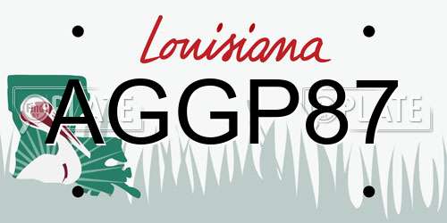 AGGP87 Louisiana License Plate