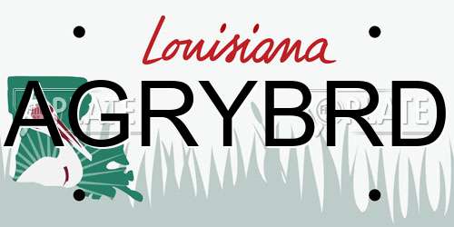 AGRYBRD Louisiana License Plate