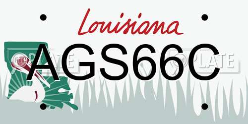 AGS66C Louisiana License Plate