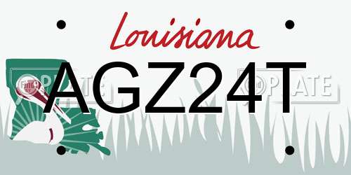AGZ24T Louisiana License Plate
