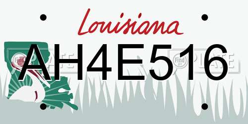 AH4E516 Louisiana License Plate